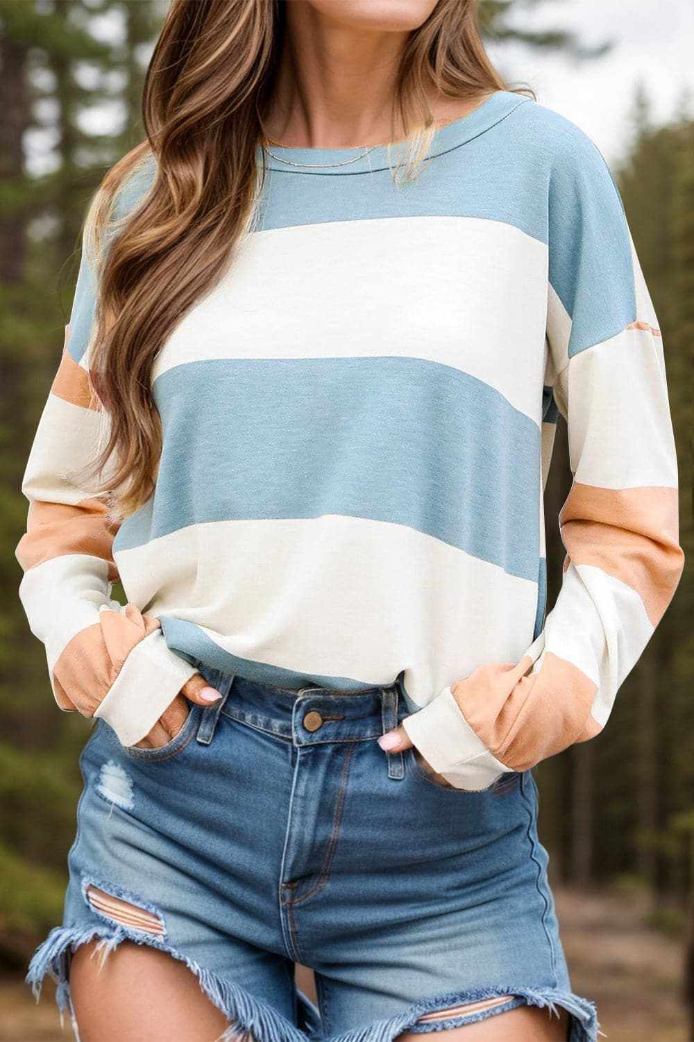Colorful block long sleeve tee - Love Salve 