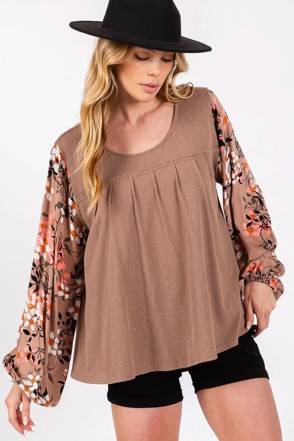Sage + Fig floral blouse, long sleeves - Love Salve 
