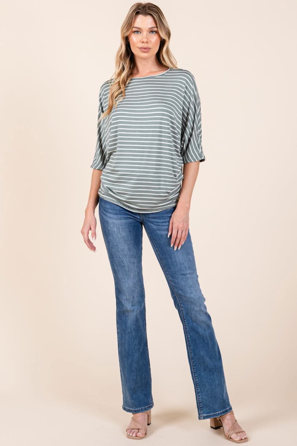 Elegant striped dolman top - Love Salve 