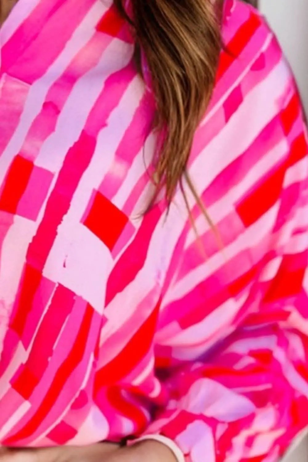 Chic color block long sleeve shirt - Love Salve 