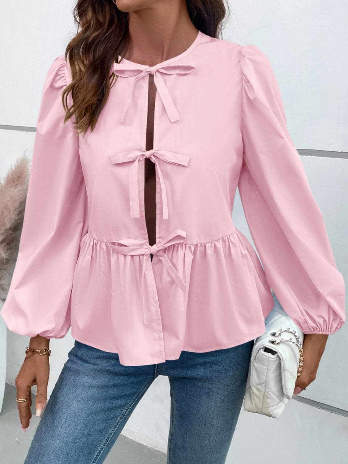 Chic long sleeve peplum top - Love Salve 