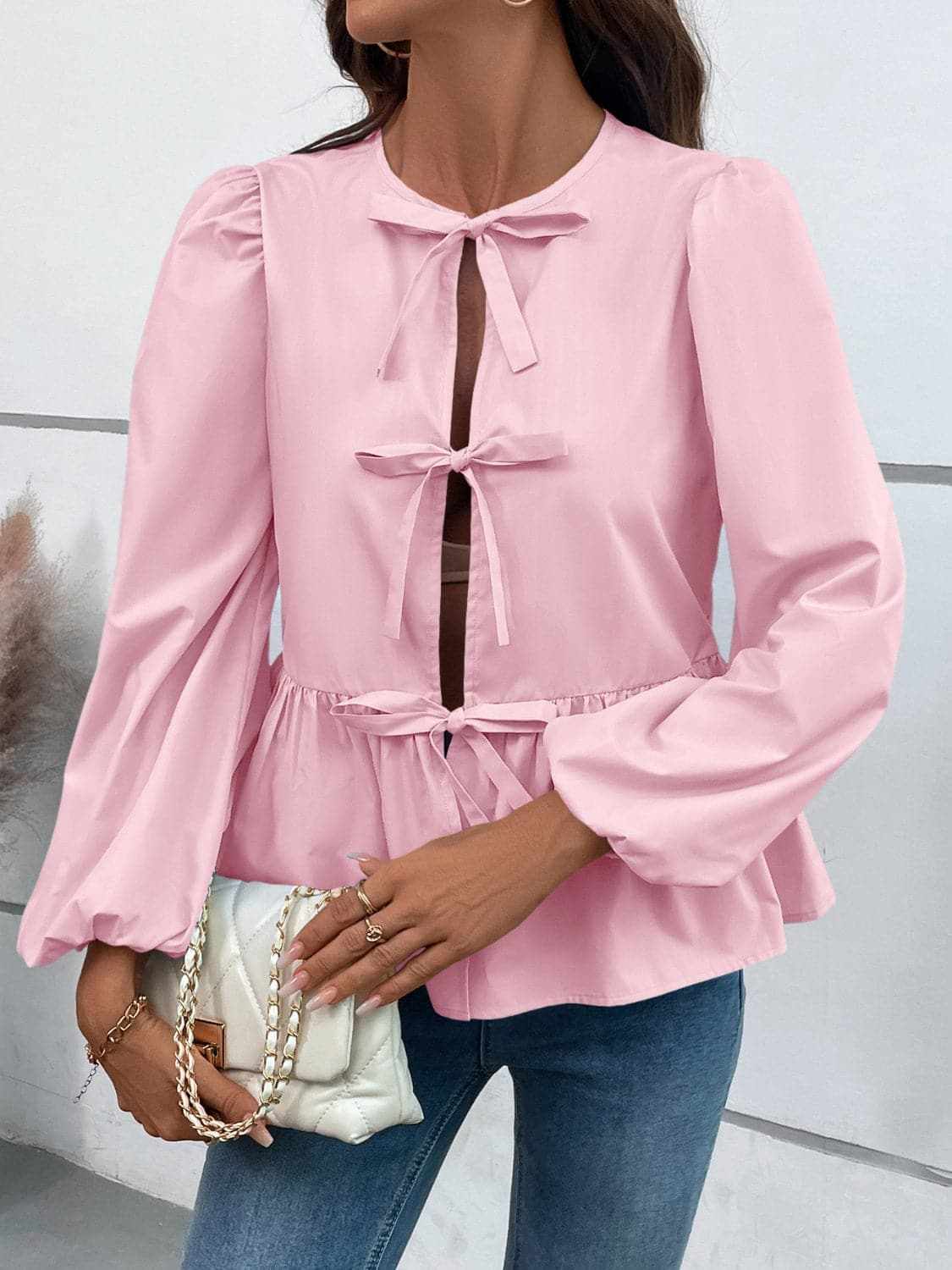 Chic long sleeve peplum top - Love Salve 