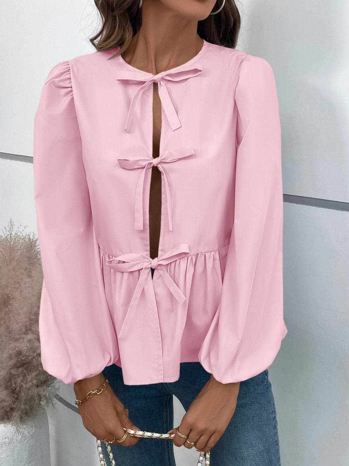 Chic long sleeve peplum top - Love Salve 