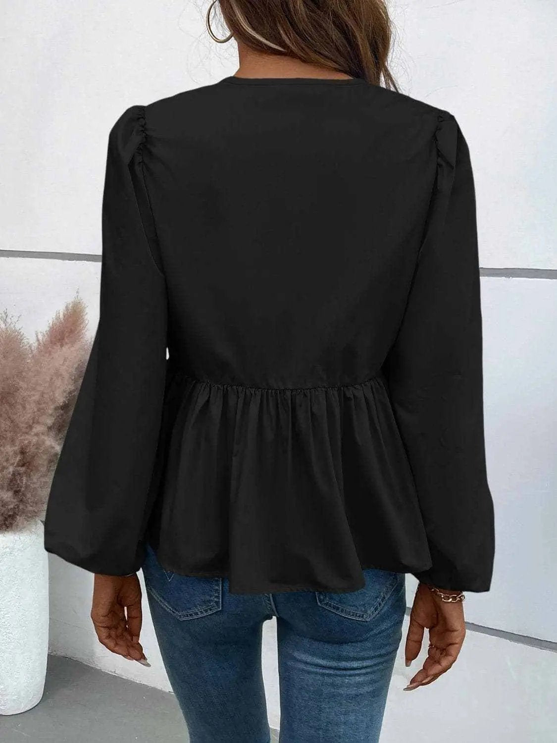 Chic long sleeve peplum top - Love Salve 
