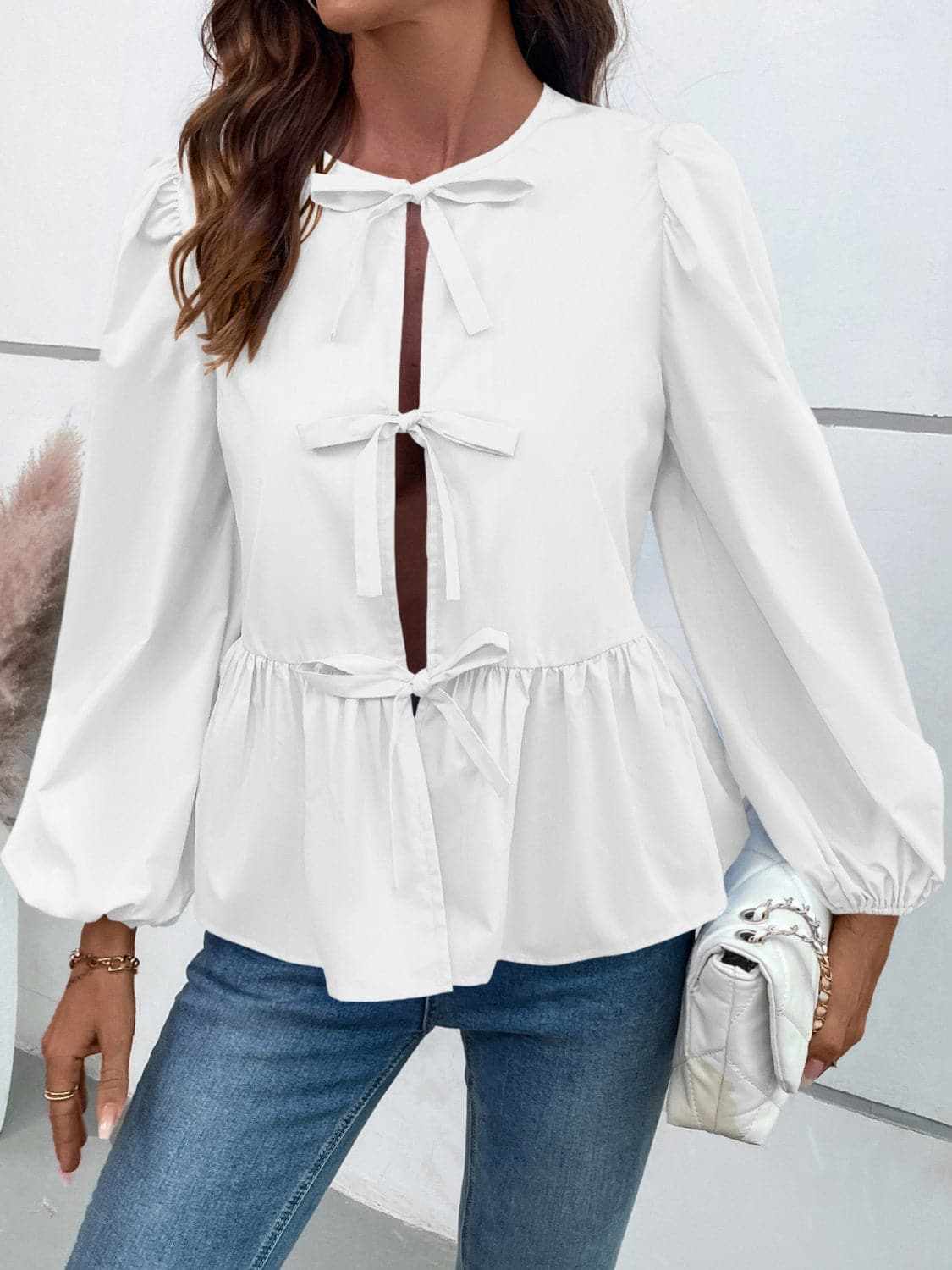 Chic long sleeve peplum top - Love Salve 