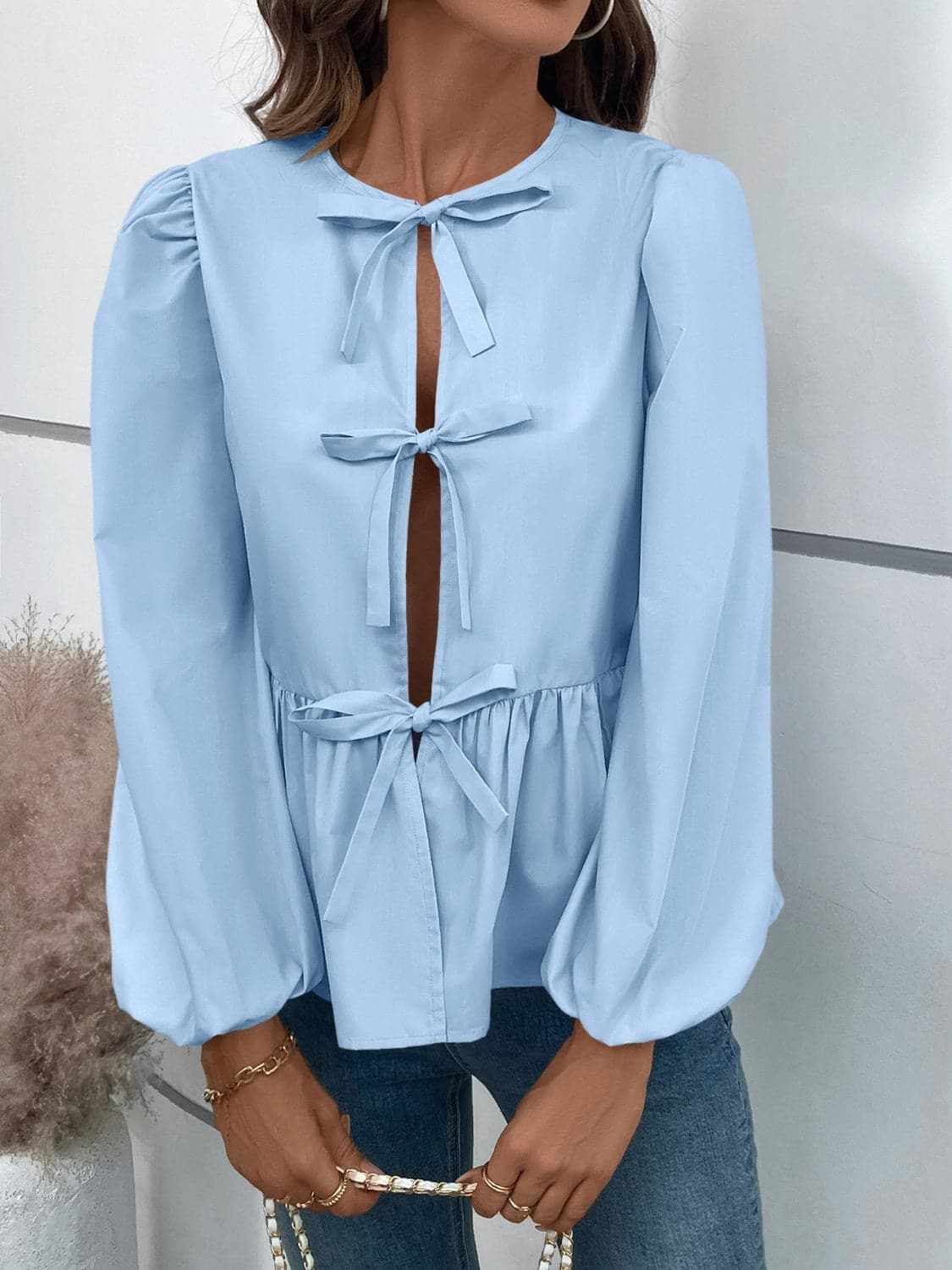 Chic long sleeve peplum top - Love Salve 