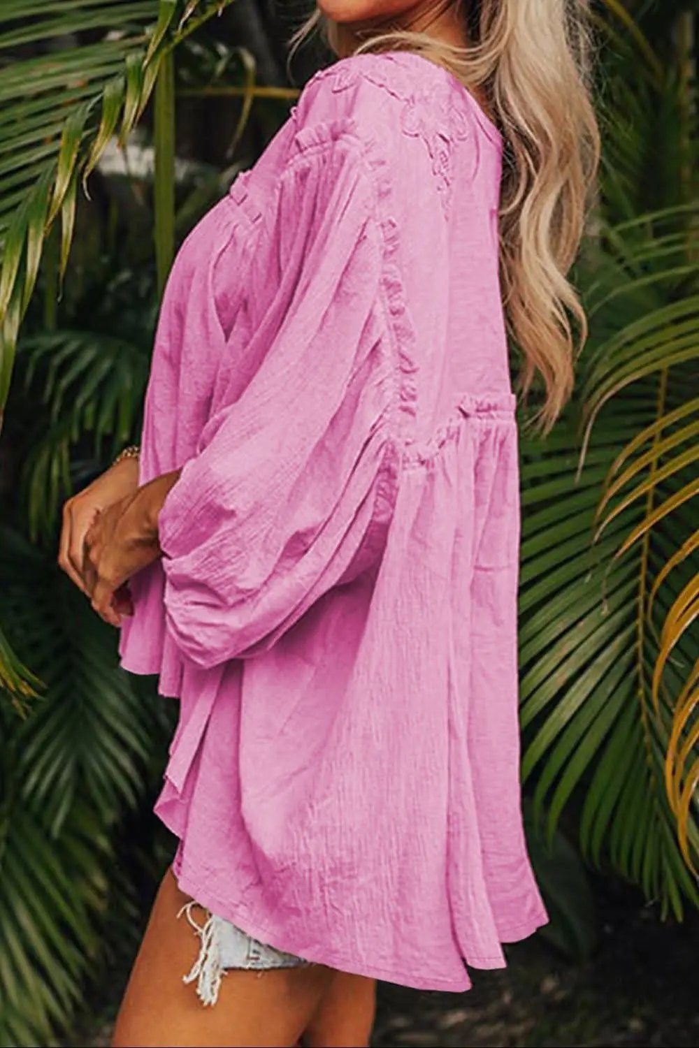 Lace detail cotton blouse for women - Love Salve 