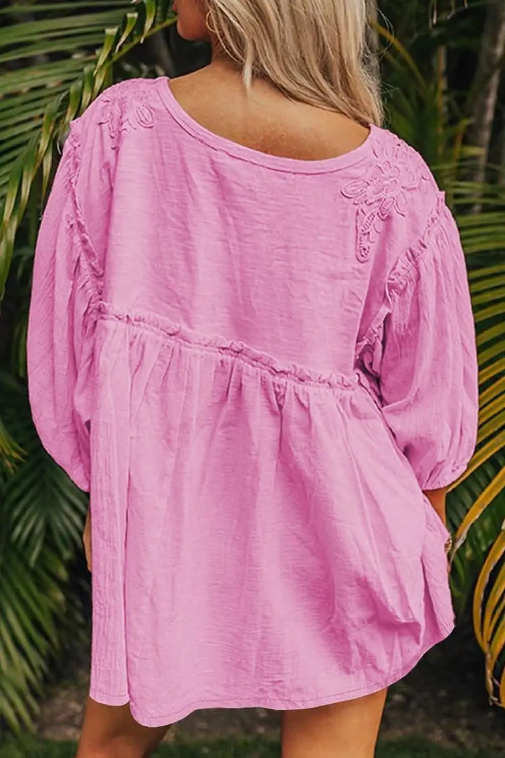 Lace detail cotton blouse for women - Love Salve 