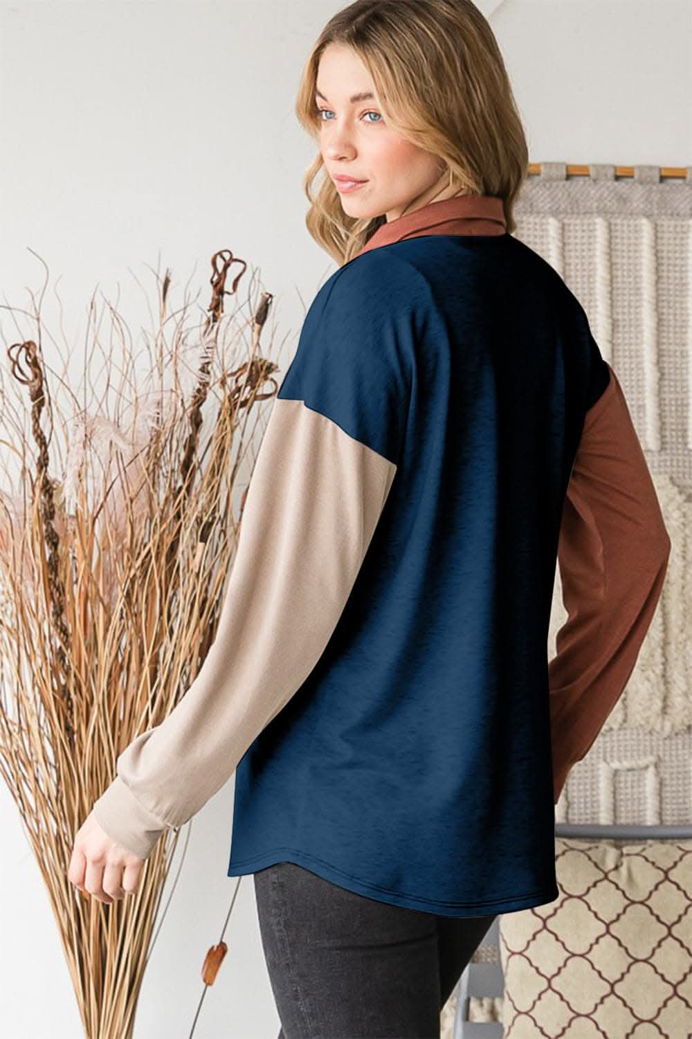 Color block button-down shirt - Love Salve 