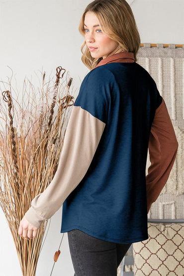 Color block button-down shirt - Love Salve 