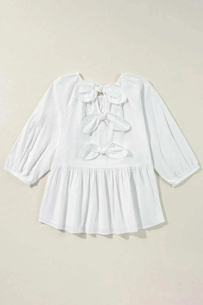 Elegant cotton blouse with bow - Love Salve 
