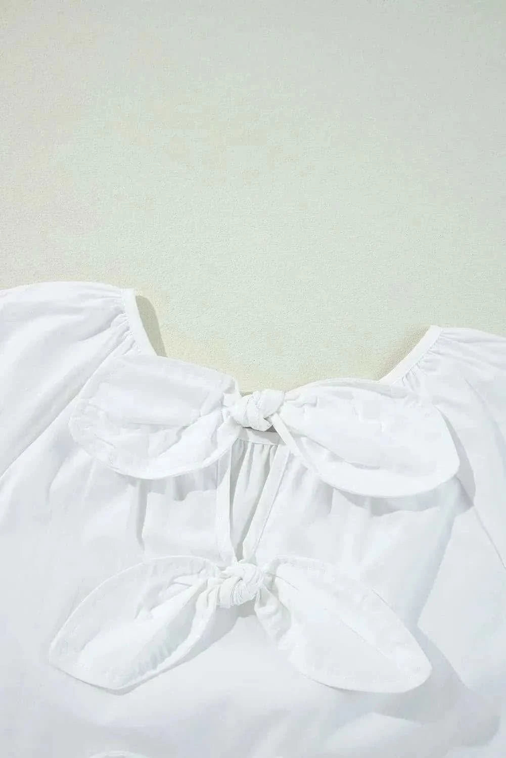 Elegant cotton blouse with bow - Love Salve 