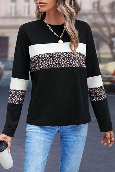 Leopard print casual blouse, s-xl - Love Salve 