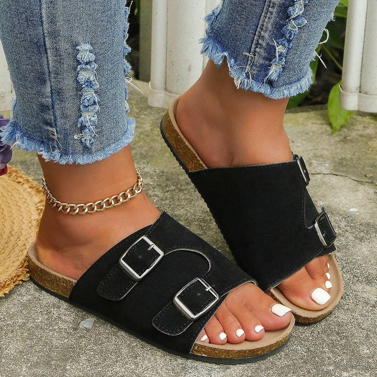 Open Toe Sandals with Metal BuckleOpen Toe Sandals with Metal Buckle
 Step into style and comfort with our Open Toe Sandals adorned with a chic metal buckle accent. Elevate your fashion game with theLove Salve Open Toe SandalsShoes