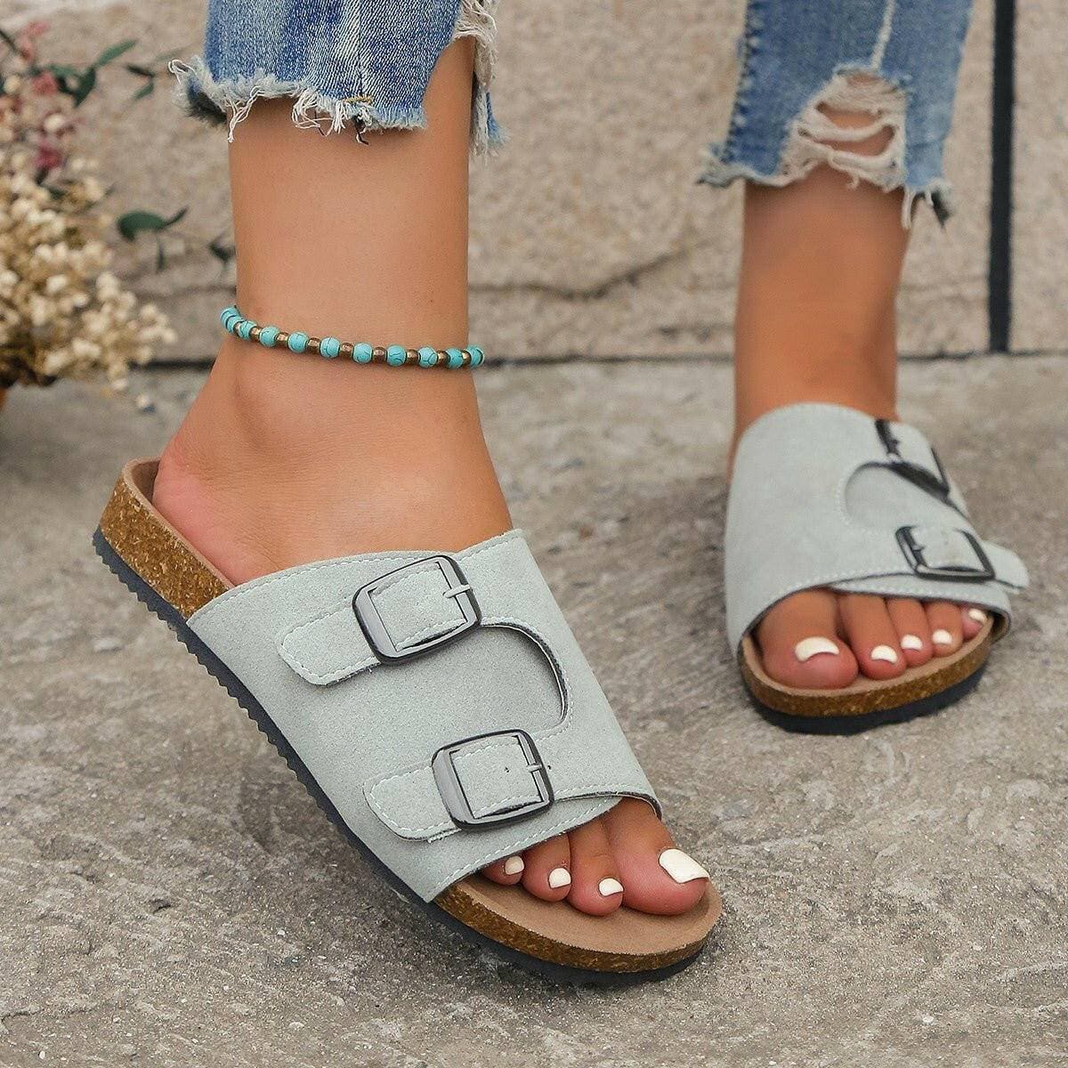 Open Toe Sandals with Metal BuckleOpen Toe Sandals with Metal Buckle
 Step into style and comfort with our Open Toe Sandals adorned with a chic metal buckle accent. Elevate your fashion game with theLove Salve Open Toe SandalsShoes