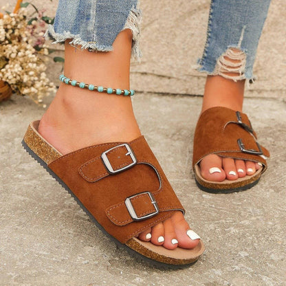 Open Toe Sandals with Metal BuckleOpen Toe Sandals with Metal Buckle
 Step into style and comfort with our Open Toe Sandals adorned with a chic metal buckle accent. Elevate your fashion game with theLove Salve Open Toe SandalsShoes