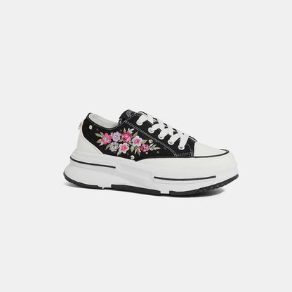 Floral lace-up platform sneakers - Love Salve 