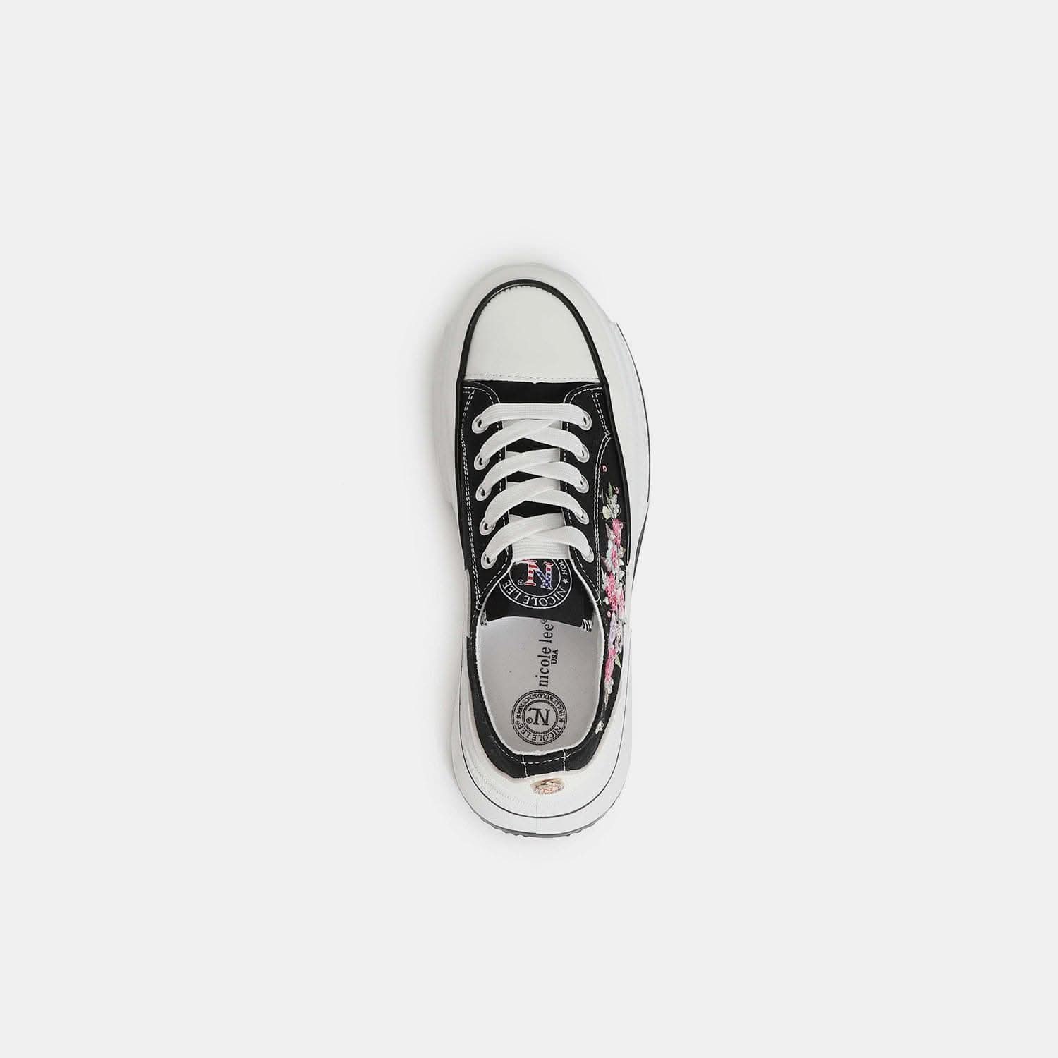 Floral lace-up platform sneakers - Love Salve 