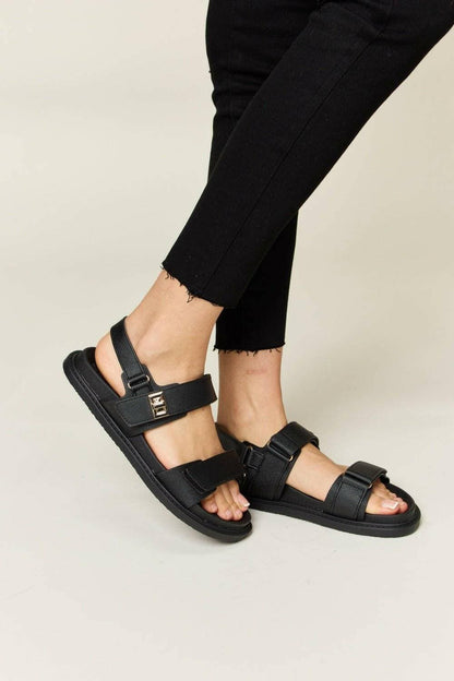 Summer Vibes Velcro Strappy Sandals by WILD DIVAStep into Summer with Style
 Introducing the Summer Vibes Velcro Strappy Sandals by WILD DIVA, your ultimate companion for effortless summer styling. These sandals aLove Salve Summer Vibes Velcro Strappy SandalsShoes