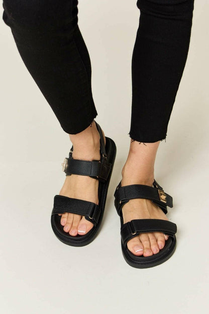 Summer Vibes Velcro Strappy Sandals by WILD DIVAStep into Summer with Style
 Introducing the Summer Vibes Velcro Strappy Sandals by WILD DIVA, your ultimate companion for effortless summer styling. These sandals aLove Salve Summer Vibes Velcro Strappy SandalsShoes