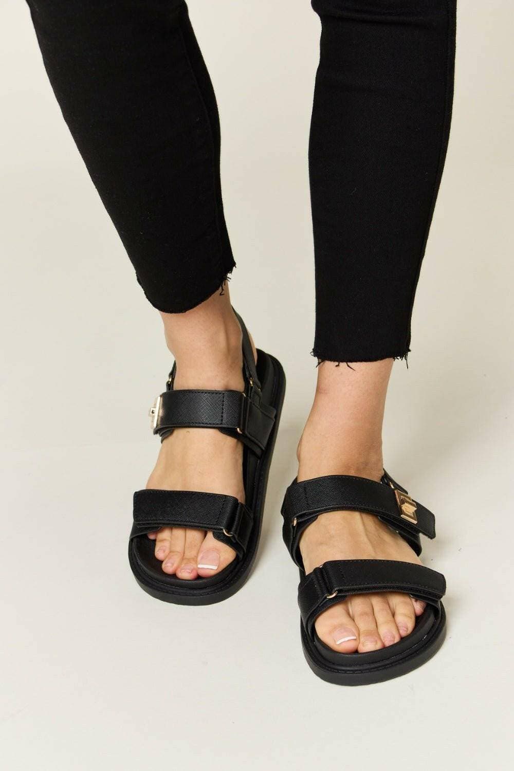 Summer Vibes Velcro Strappy Sandals by WILD DIVAStep into Summer with Style
 Introducing the Summer Vibes Velcro Strappy Sandals by WILD DIVA, your ultimate companion for effortless summer styling. These sandals aLove Salve Summer Vibes Velcro Strappy SandalsShoes