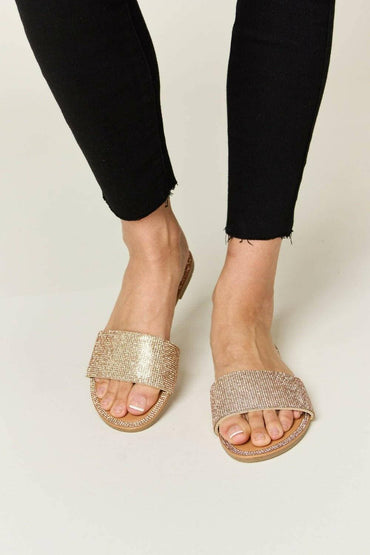 Shimmering Rhinestone Adorned Open Toe SandalsShimmering Rhinestone Adorned Open Toe Sandals
 Step into summer with confidence and style in our Shimmering Rhinestone Adorned Open Toe Sandals. Designed to turn heLove Salve Shimmering Rhinestone Adorned Open Toe SandalsShoes