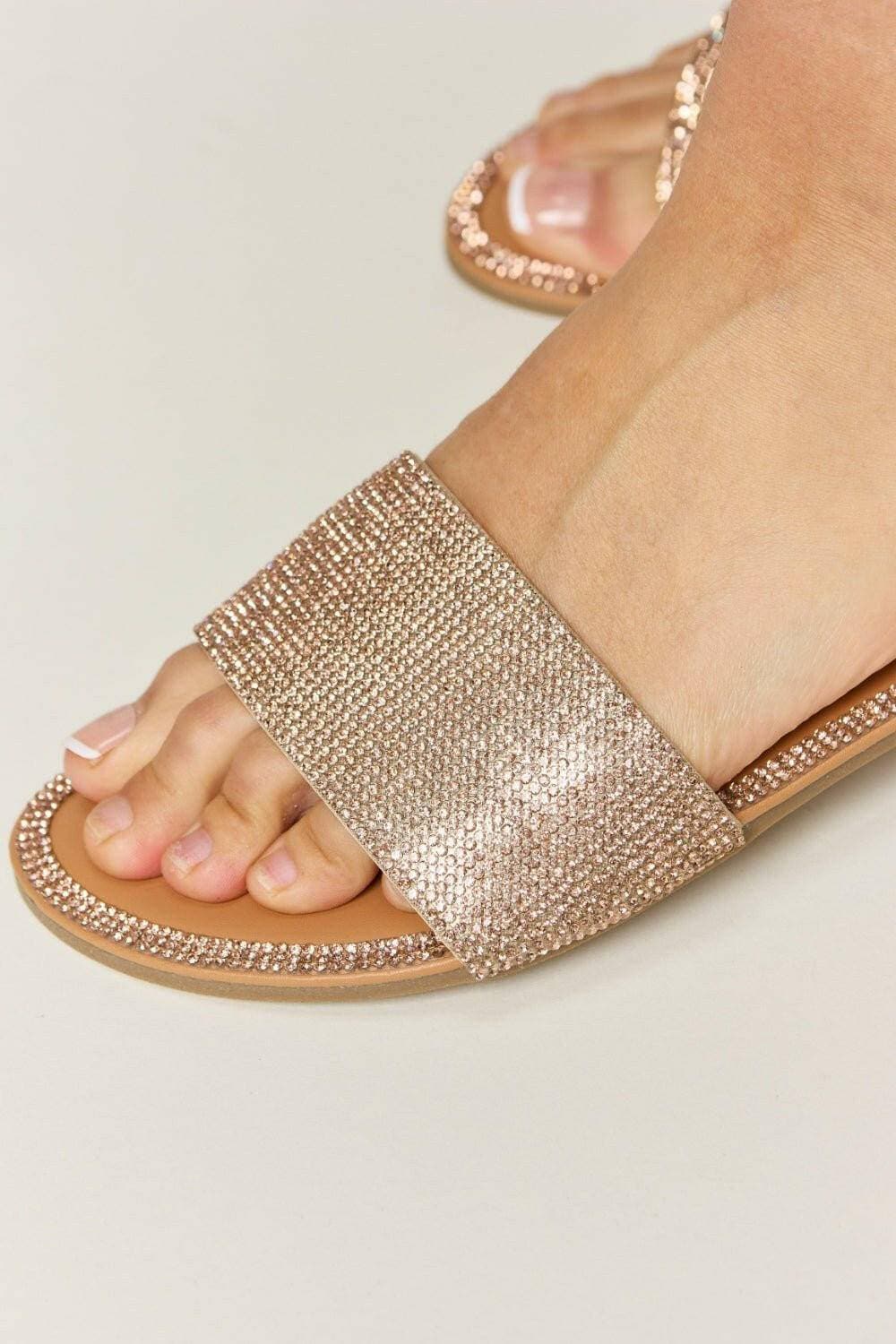 Shimmering Rhinestone Adorned Open Toe SandalsShimmering Rhinestone Adorned Open Toe Sandals
 Step into summer with confidence and style in our Shimmering Rhinestone Adorned Open Toe Sandals. Designed to turn heLove Salve Shimmering Rhinestone Adorned Open Toe SandalsShoes