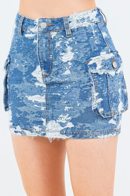Jacquard mini skirt with pockets - Love Salve 