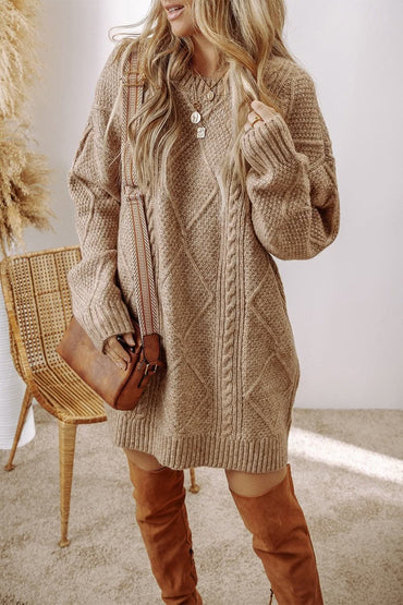 Cozy cable-knit sweater dress - Love Salve 