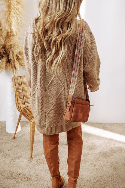 Cozy cable-knit sweater dress - Love Salve 