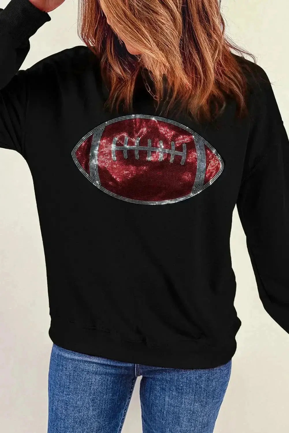 Sequin football long sleeve top - Love Salve 