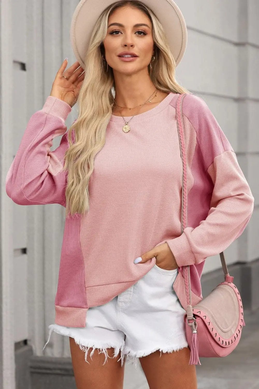 Stylish high-low long sleeve top - Love Salve 