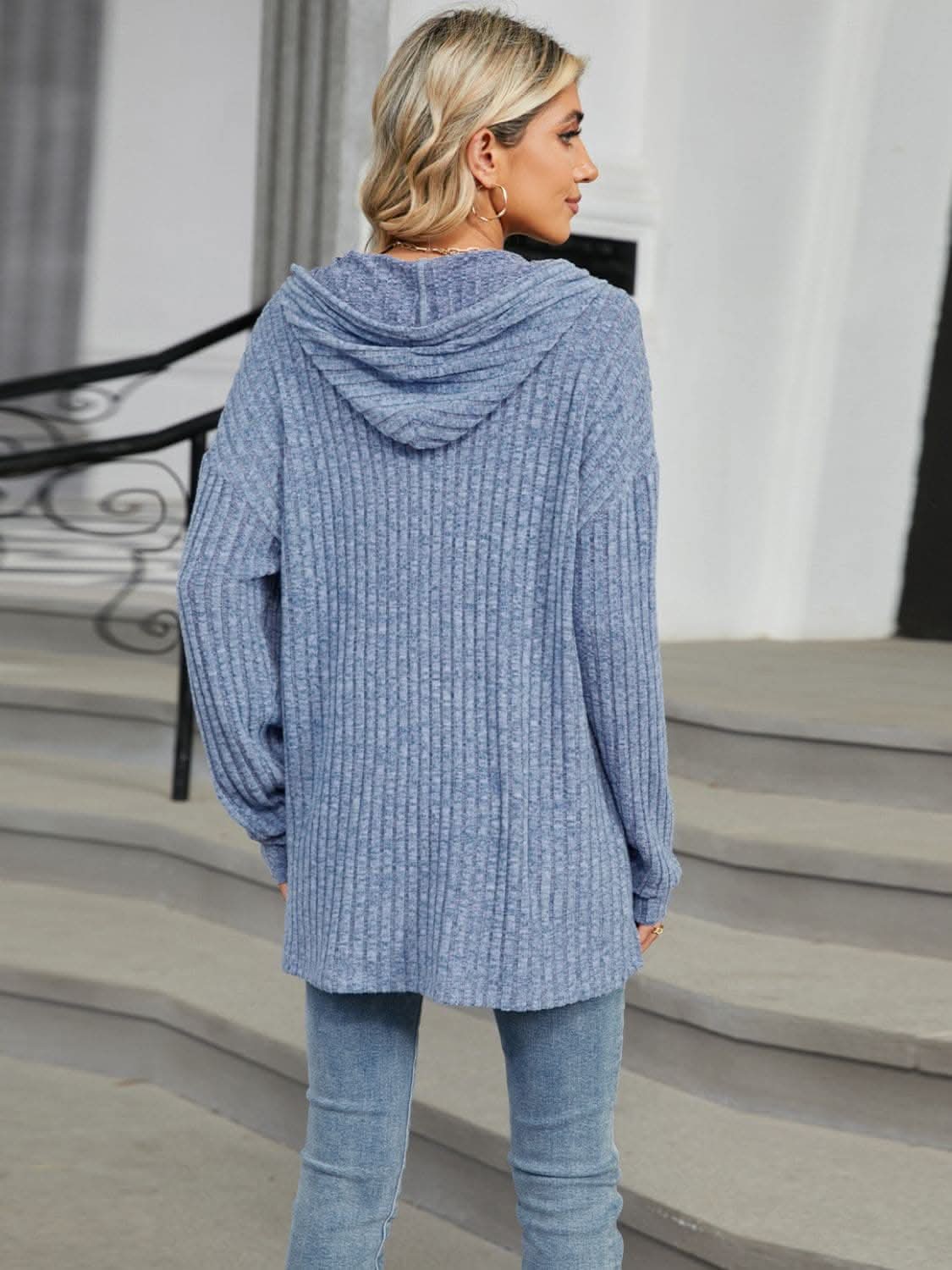 Chic button-up hooded top - Love Salve 
