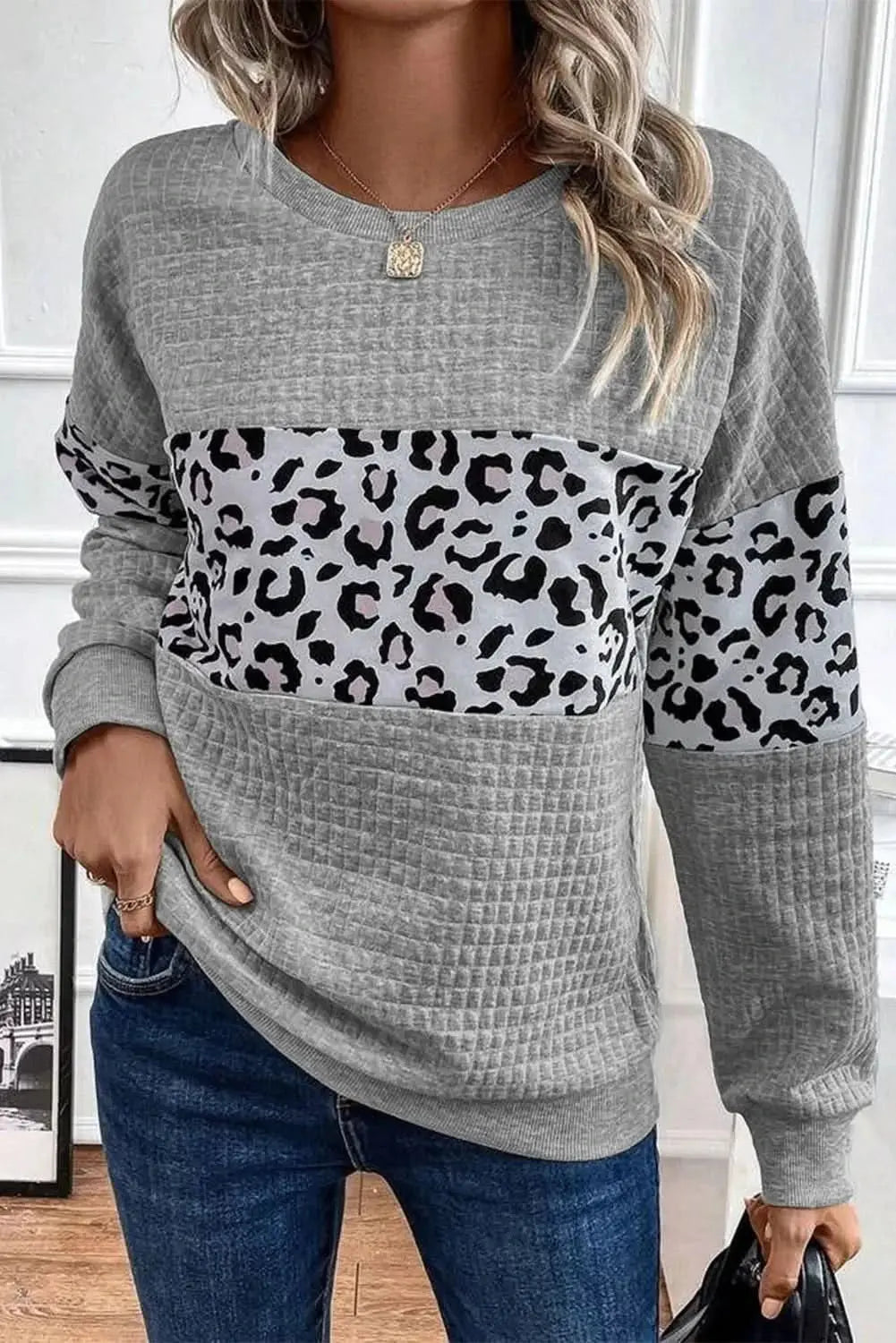 Cozy leopard print sweatshirt - Love Salve 