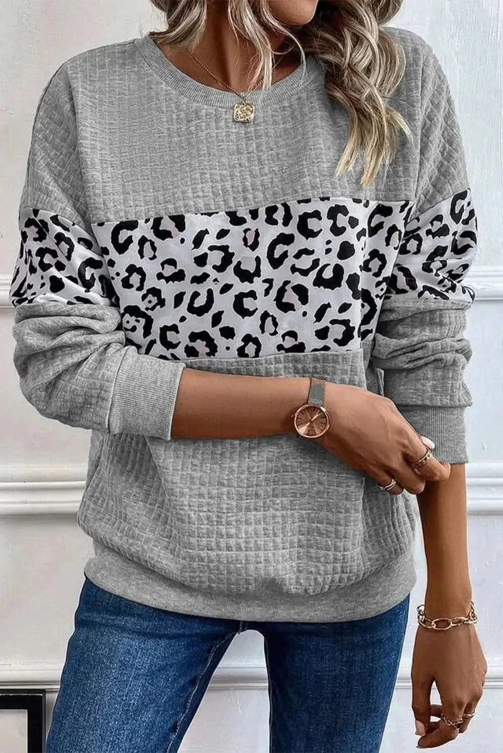 Cozy leopard print sweatshirt - Love Salve 