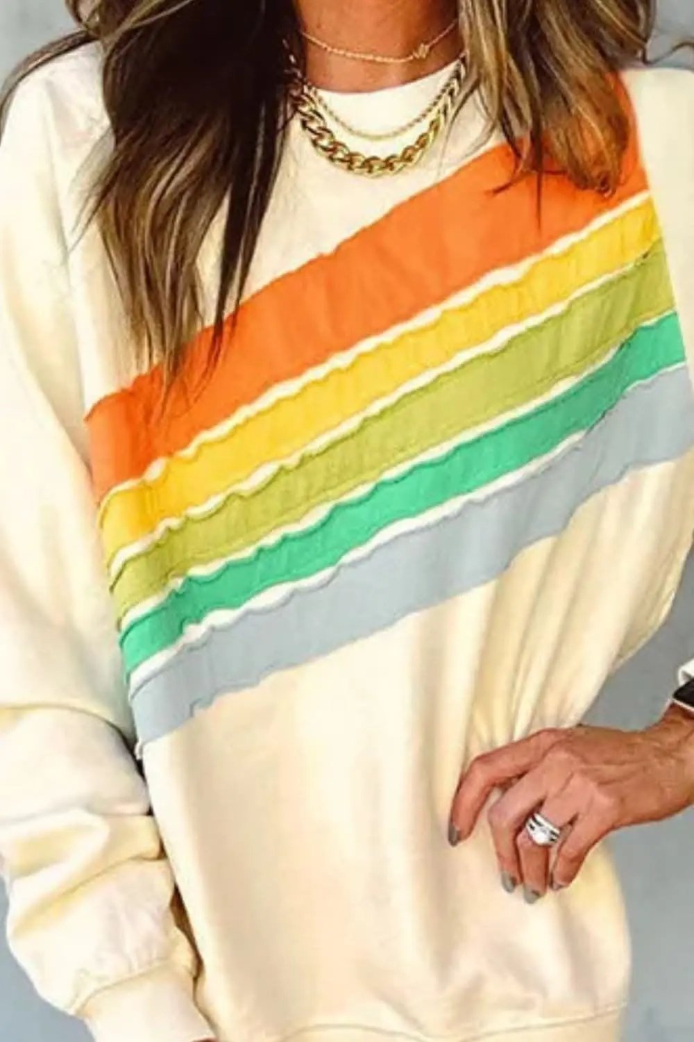 Colorblock Long Sleeve Sweatshirt - Love Salve 