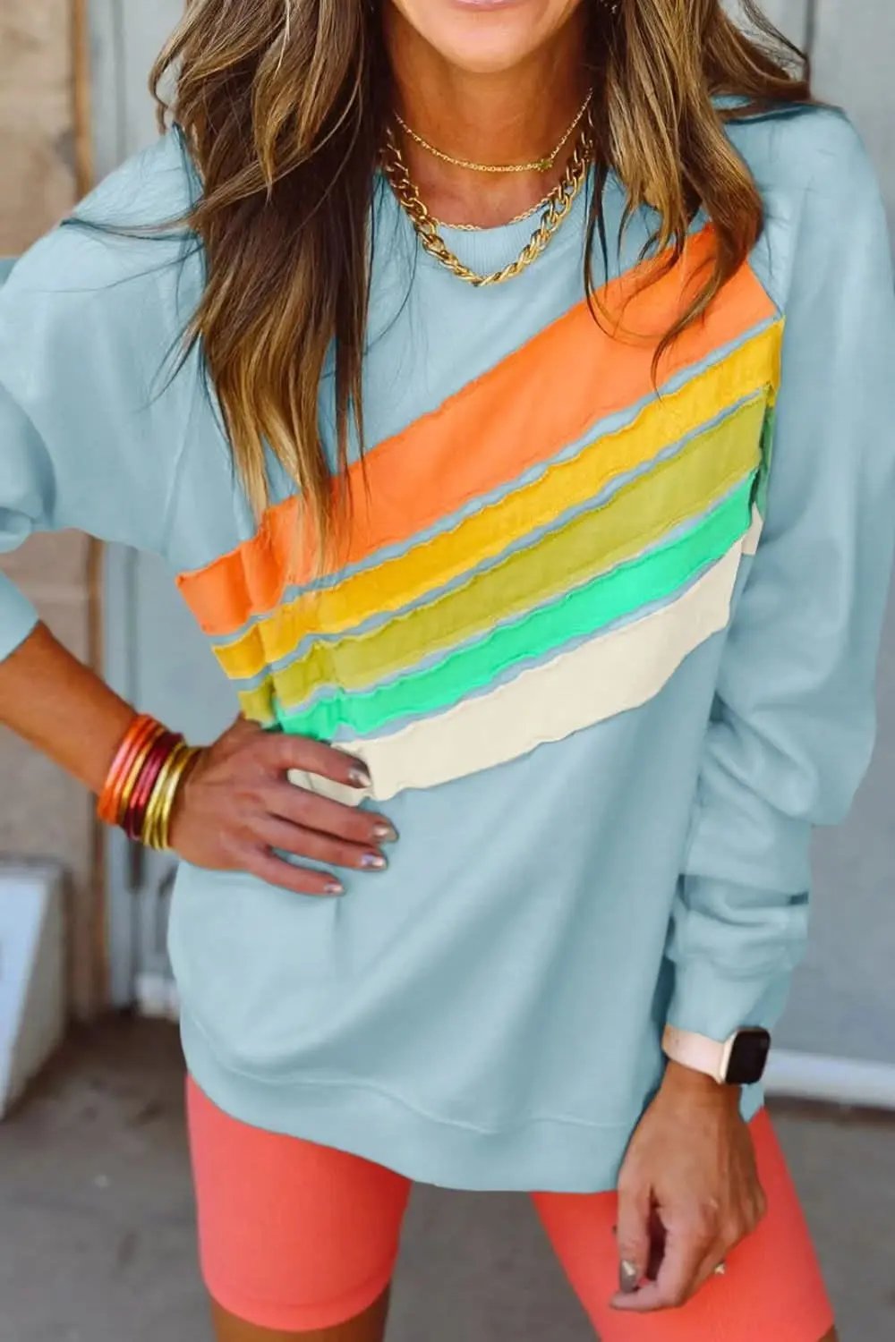 Colorblock Long Sleeve Sweatshirt - Love Salve 