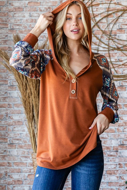 Cozy hooded long sleeve top - Love Salve 