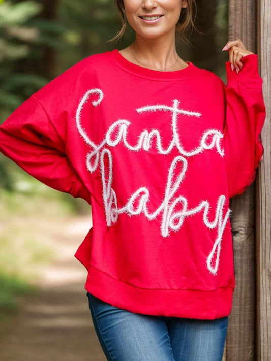 Letter print long sleeve tee - Love Salve 