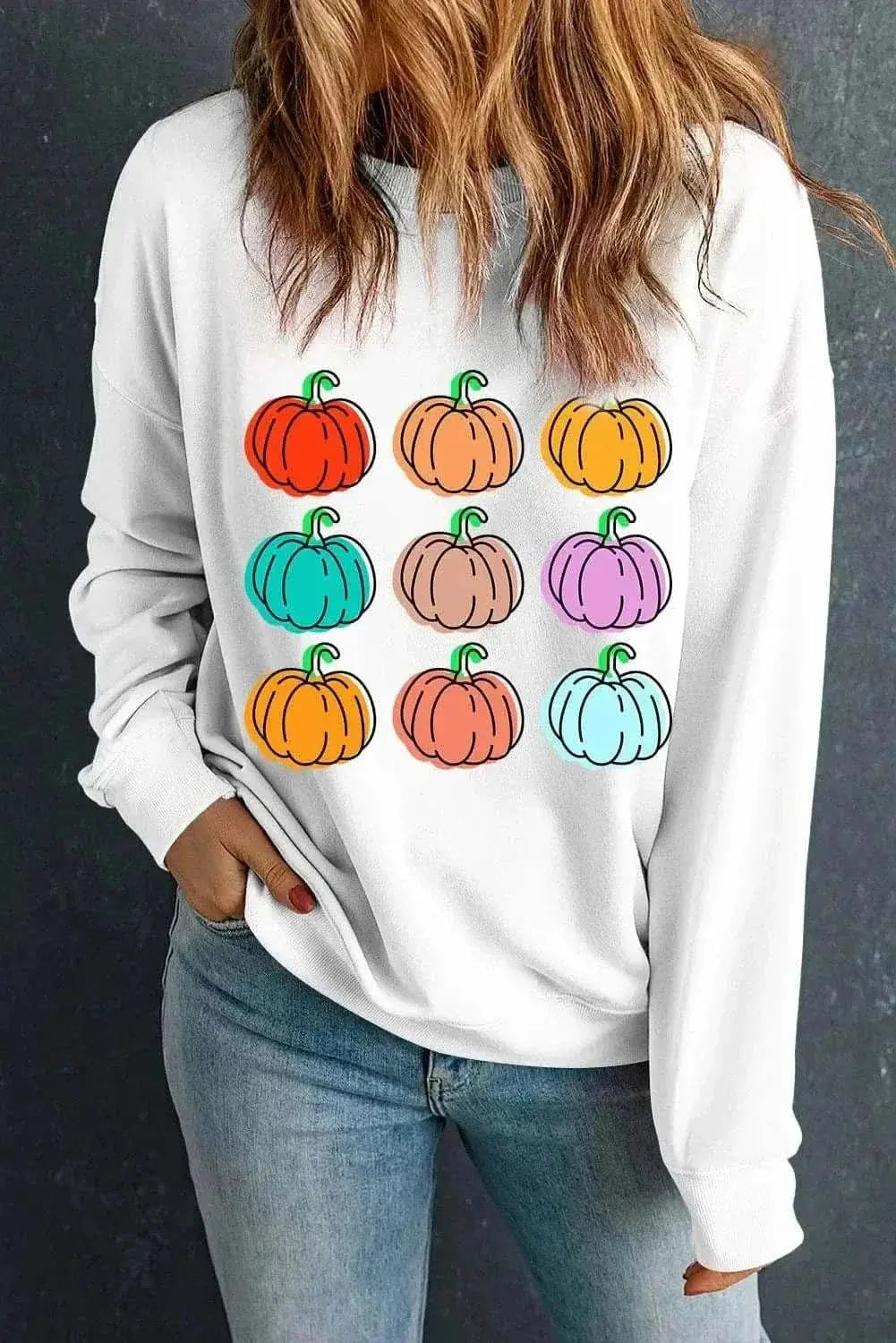 Graphic Long Sleeve Pumpkin Tee - Love Salve 