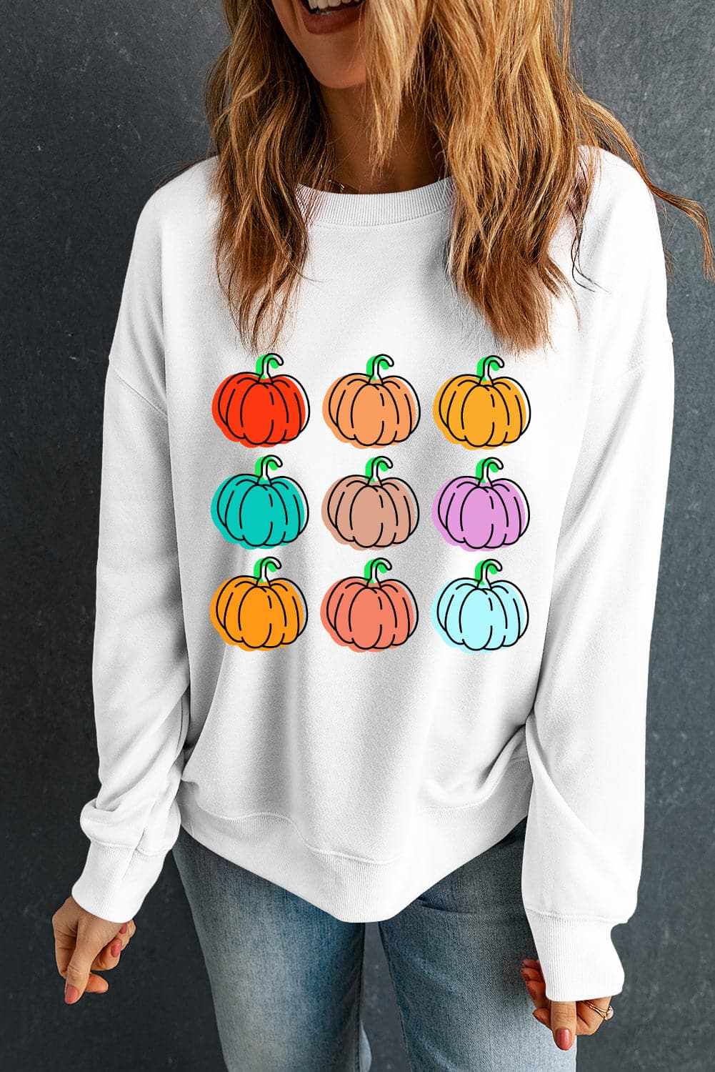 Graphic Long Sleeve Pumpkin Tee - Love Salve 