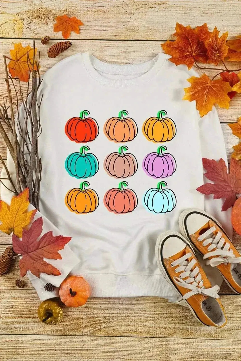 Graphic Long Sleeve Pumpkin Tee - Love Salve 