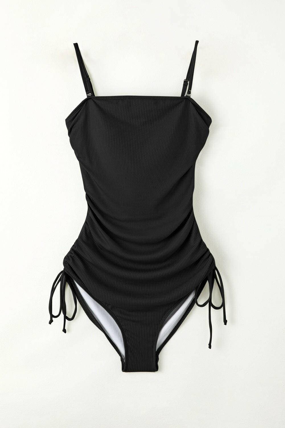 Adjustable Drawstring Spaghetti Strap One-Piece Swimwear - Love Salve 