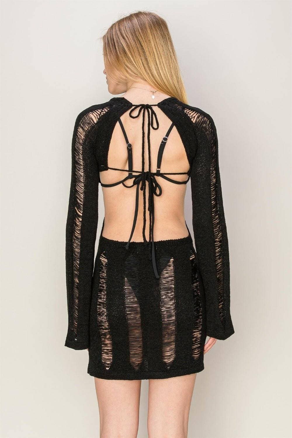 Flirtatious Elegance Sheer Back Mini DressFlirtatious Elegance Sheer Back Mini Dress
 Step into a world of charm and sophistication with the Flirtatious Elegance Sheer Back Mini Dress. This exquisite piece iLove Salve Flirtatious Elegance Sheer Back Mini Dressswimwear