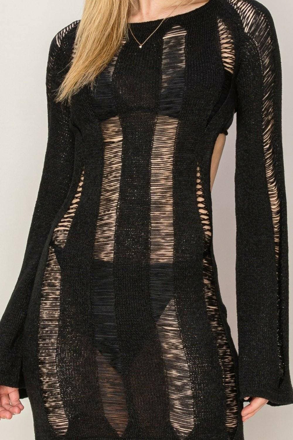 Flirtatious Elegance Sheer Back Mini DressFlirtatious Elegance Sheer Back Mini Dress
 Step into a world of charm and sophistication with the Flirtatious Elegance Sheer Back Mini Dress. This exquisite piece iLove Salve Flirtatious Elegance Sheer Back Mini Dressswimwear