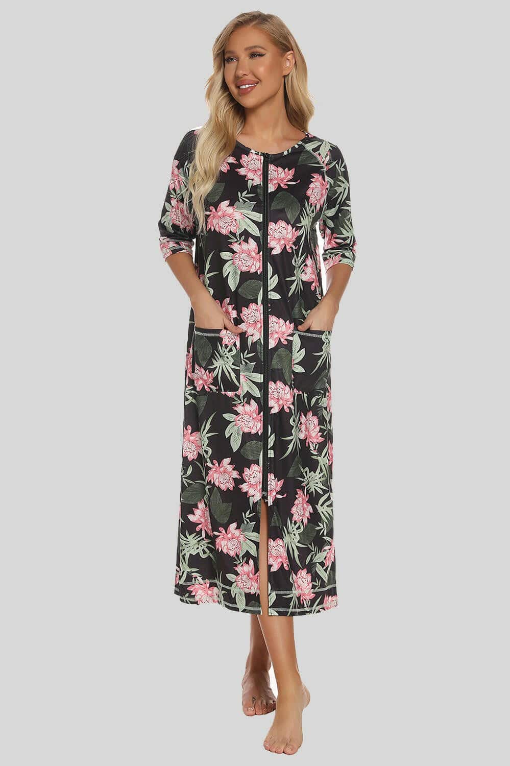 Nighttime Chic Printed Nightgown with Handy PocketsExperience Nighttime Elegance with Our Printed Nightgown
 
 
Chic Design: Embrace sophistication with a stylish printed nightgown designed to elevate your nightwear Love Salve Nighttime Chic Printed Nightgownswimwear