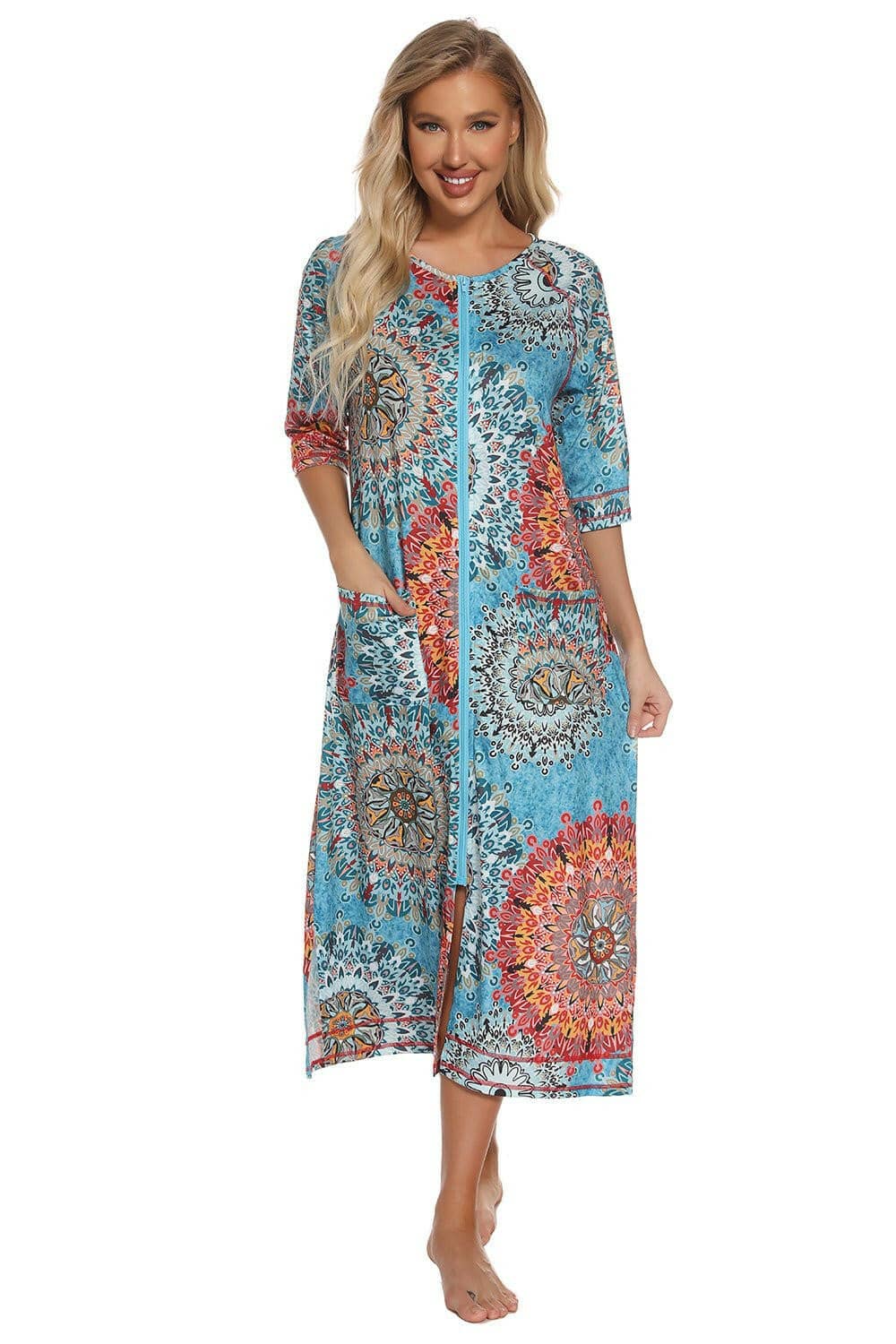 Nighttime Chic Printed Nightgown with Handy PocketsExperience Nighttime Elegance with Our Printed Nightgown
 
 
Chic Design: Embrace sophistication with a stylish printed nightgown designed to elevate your nightwear Love Salve Nighttime Chic Printed Nightgownswimwear