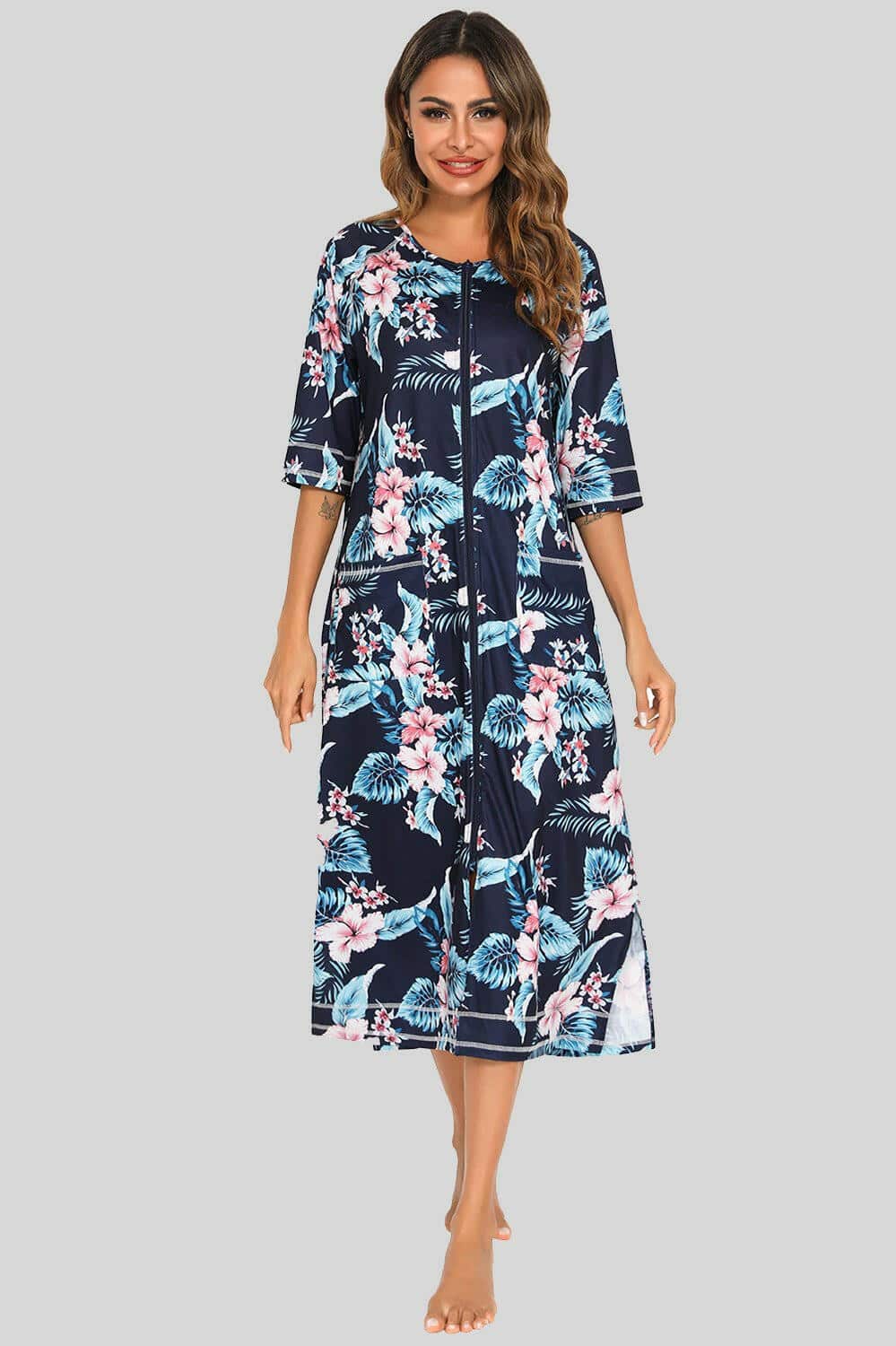 Nighttime Chic Printed Nightgown with Handy PocketsExperience Nighttime Elegance with Our Printed Nightgown
 
 
Chic Design: Embrace sophistication with a stylish printed nightgown designed to elevate your nightwear Love Salve Nighttime Chic Printed Nightgownswimwear