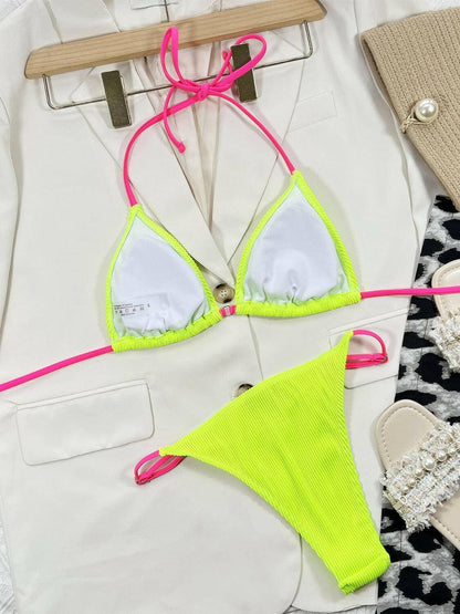 Beach Babe Ribbed Tie Back Bikini SetGet Ready to Make Waves with the Beach Babe Ribbed Tie Back Bikini Set!
 
 
 
Top Type: No underwire
 
Bottom Type: High cut
 
Number of Pieces: Two
 
Chest Pad: RemLove Salve Beach Babe Ribbed Tie Back Bikini Setswimwear