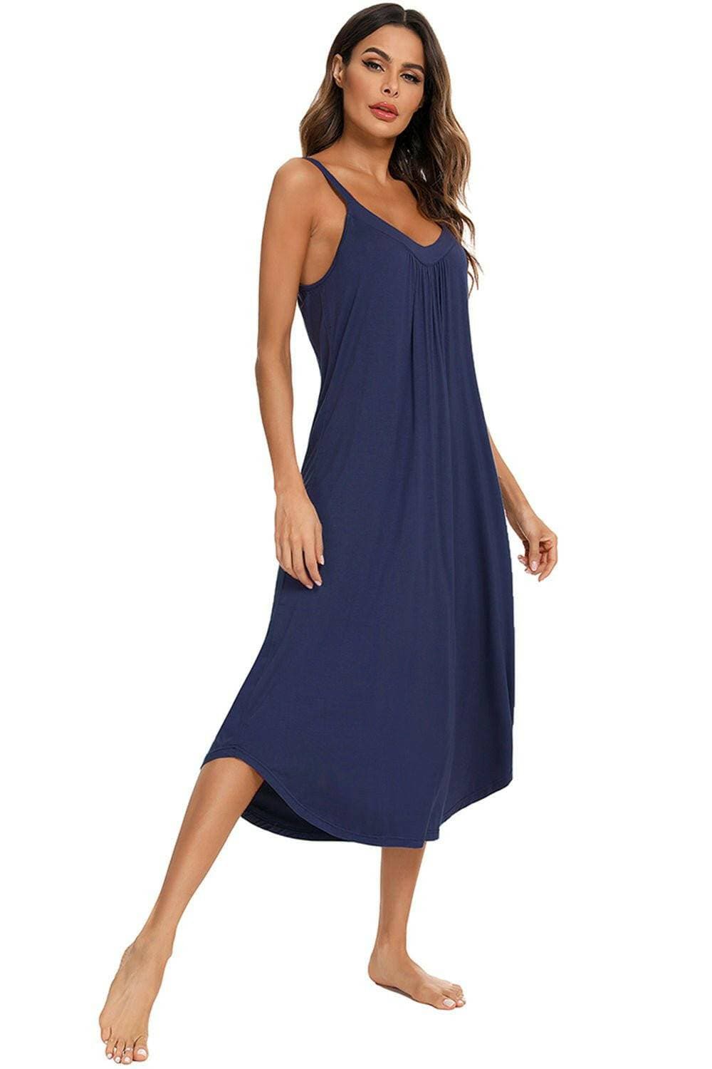 Cozy V-Neck Lounge Midi DressCozy V-Neck Lounge Midi Dress
 Indulge in Ultimate Comfort and Style with our Cozy V-Neck Lounge Midi Dress!
 Main Features:
 
 
Comfortable Elegance: Experience theLove Salve -Neck Lounge Midi Dressswimwear